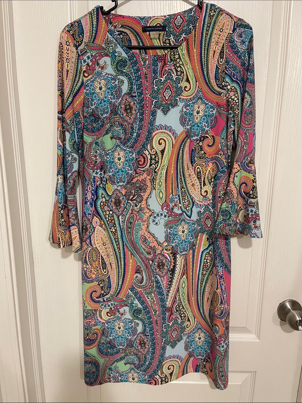 Tommy Hilfiger Multicolor Paisley Long Sleeve Shift Dress